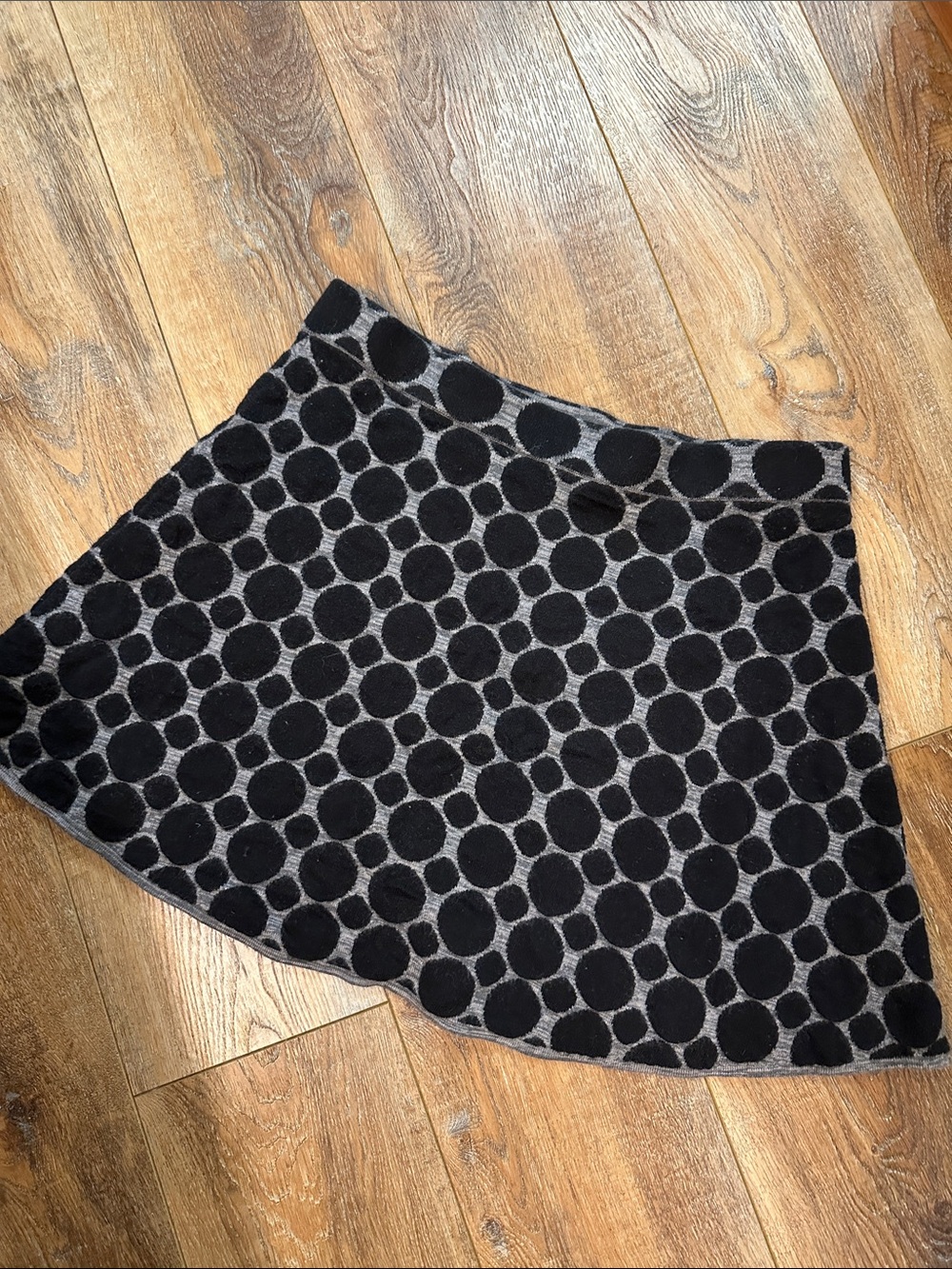 Krimson Klover wool gray/black polka dot mini skirt Large